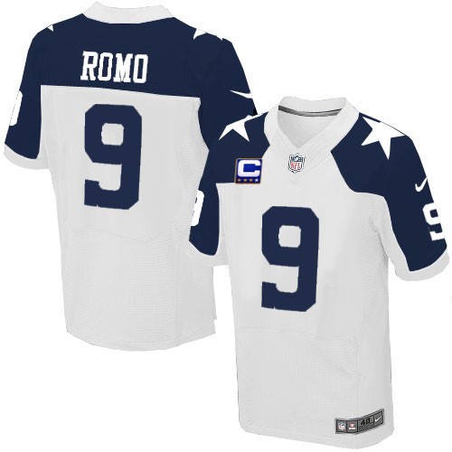 Men's Dallas Cowboys #9 Tony Romo White Elite Jersey