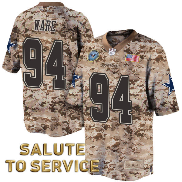 Dallas Cowboys #94 DeMarcus Ware Salute to Service Digital Camo Jersey