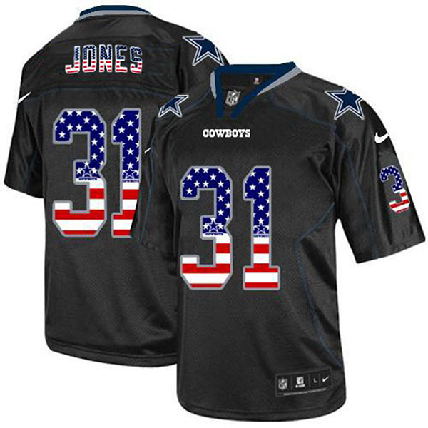 Dallas Cowboys #31 Byron Jones Nike Black USA Flag Fashion Jersey