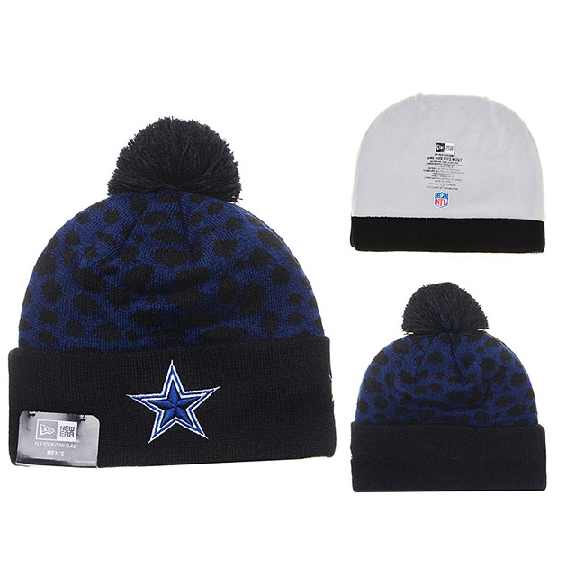 Men's Dallas Cowboys New Era Black Sport Cuffed Knit Hat With Pom