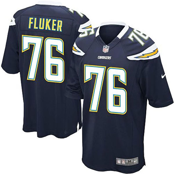 Mens San Diego Chargers #76 D.J. Fluker Nike Navy Blue Game Jersey