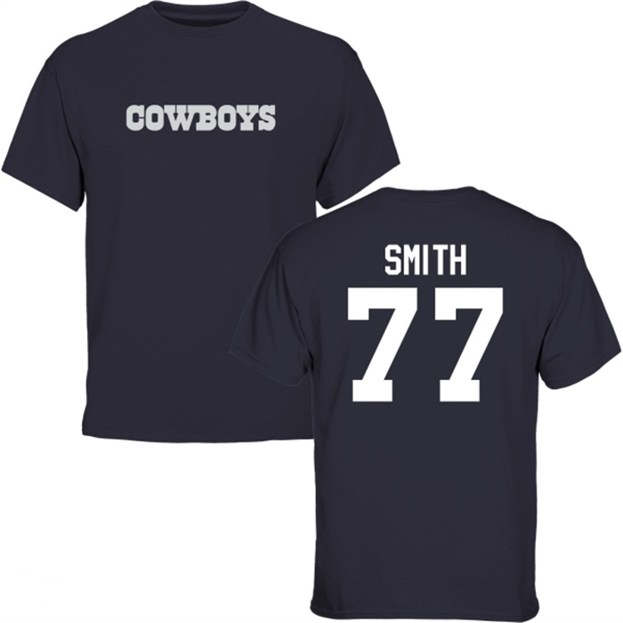 Dallas Cowboys #77 Tyron Smith Black Name & Number Wordmark T-shirt