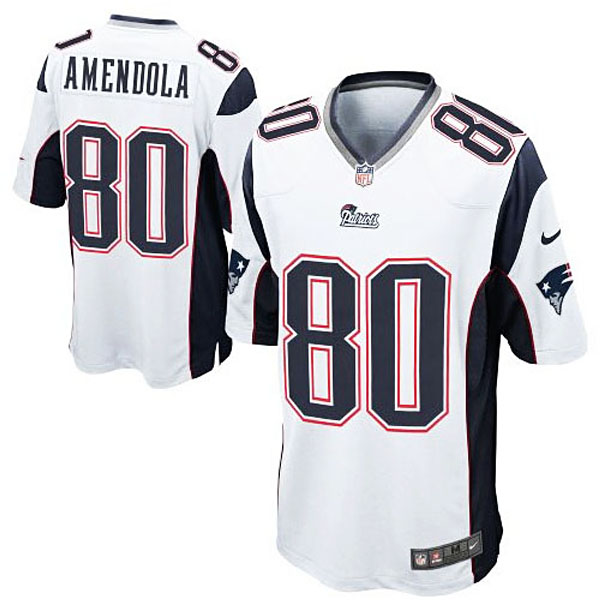 Mens New England Patriots #80 Danny Amendola Nike White Game Jersey