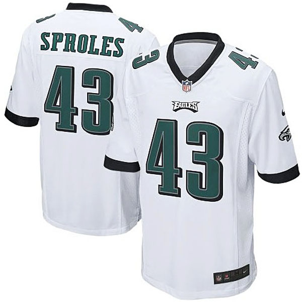 Mens Philadelphia Eagles #43 Darren Sproles Nike White Game Jersey