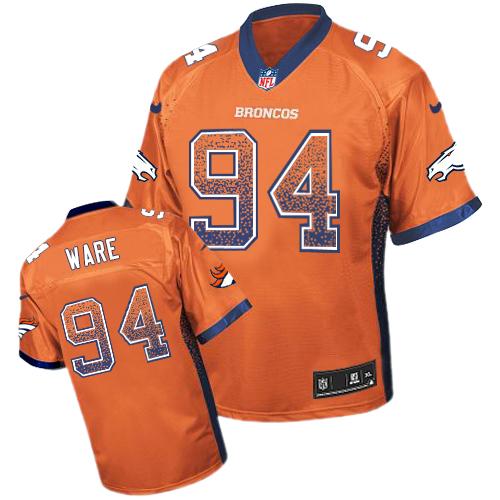 Mens Denver Broncos #94 DeMarcus Ware Nike Orange Drift Fashion Jersey