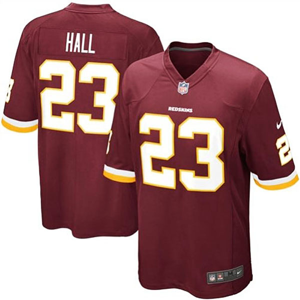 Mens Washington Redskins #23 Deangelo Hall Nike Burgundy Game Jersey