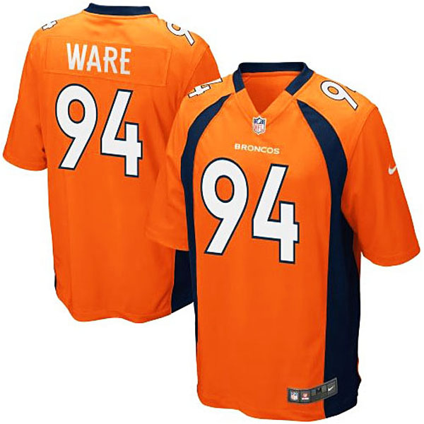 Mens Denver Broncos #94 Demarcus Ware Nike Orange Game Jersey