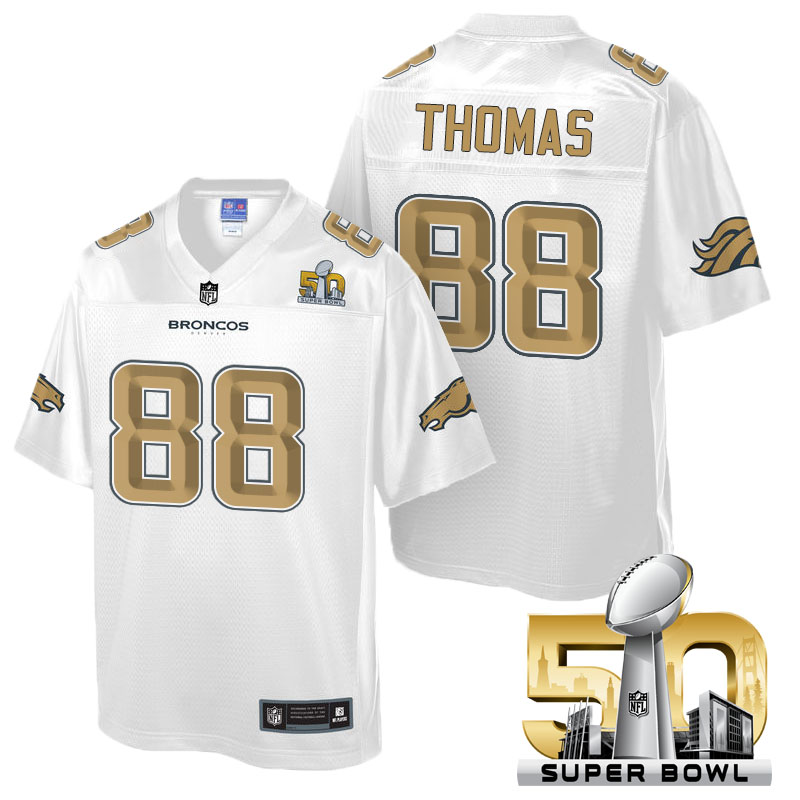 Denver Broncos #88 Demaryius Thomas White 2016 Super Bowl 50 Pro Line Fashion Jersey