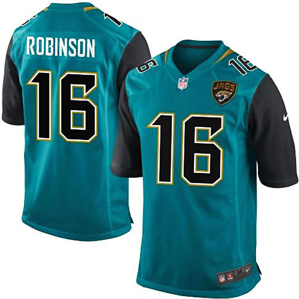 Mens Jacksonville Jaguars #16 Denard Robinson Nike Teal Alternate Game Jersey