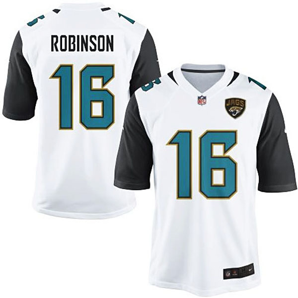 Mens Jacksonville Jaguars #16 Denard Robinson Nike White Game Jersey