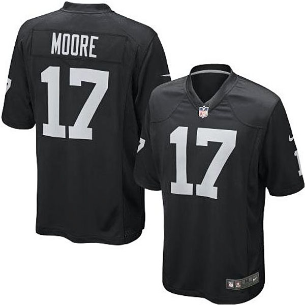 Mens Oakland Raiders #17 Denarius Moore Nike Black Game Jersey