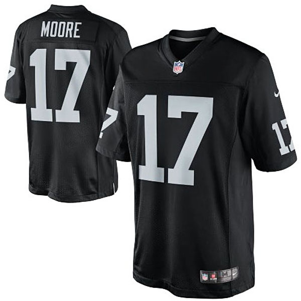 Men's Oakland Raiders #17 Denarius Moore Nike Black Team Color Limited Jersey