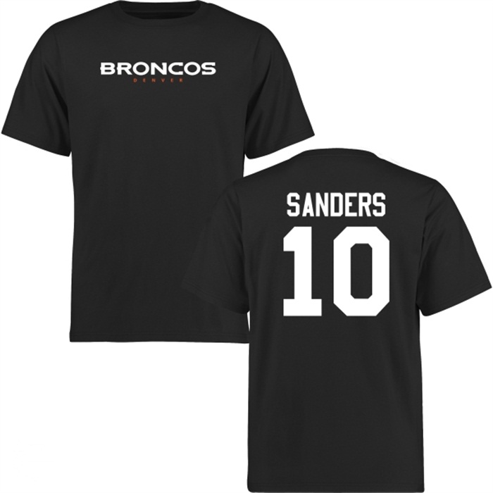 Denver Broncos #10 Emmanuel Sanders Black Name & Number Wordmark T-shirt