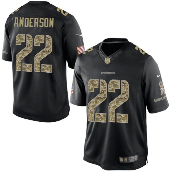 NFL Denver Broncos #22 C.J.Anderson Salute To Service Black Jersey