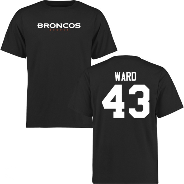 Denver Broncos #43 T.J. Ward Black Name & Number Wordmark T-shirt