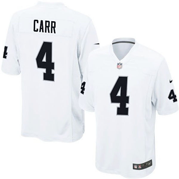 Mens Oakland Raiders #4 Derek Carr Nike White Game Jersey