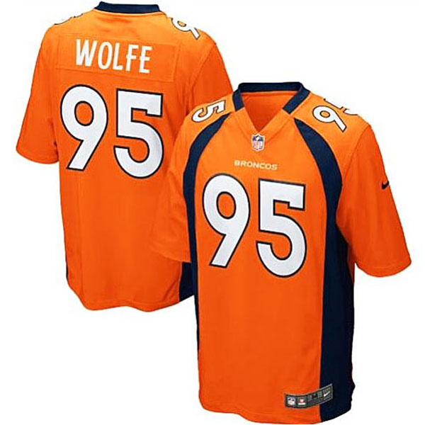 Mens Denver Broncos #95 Derek Wolfe Nike Orange Game Jersey