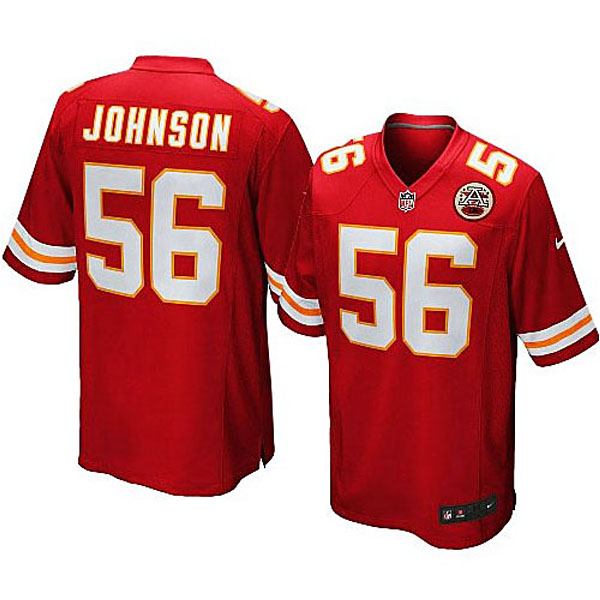 Mens Kansas City Chiefs #56 Derrick Johnson Nike Red Game Jersey