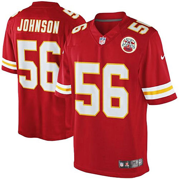 Men's Kansas City Chiefs #56 Derrick Johnson Nike Red Team Color Limited Jersey