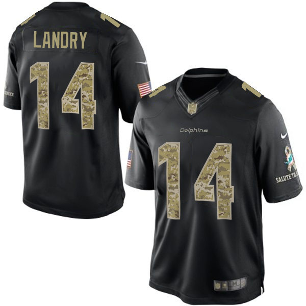 NFL Miami Dolphins #14 Jarvis Landry Salute To Service Black Jersey