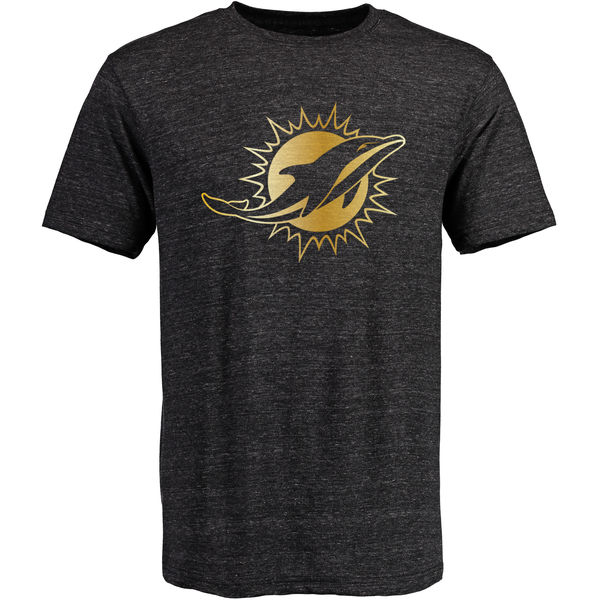 Miami Dolphins Pro Line Black Gold Collection Tri-Blend T-Shirt