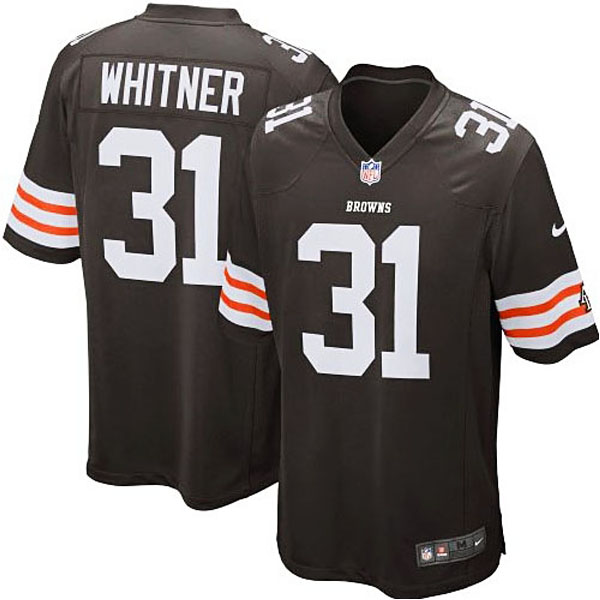 Mens Cleveland Browns #31 Donte Whitner Nike Brown Game Jersey