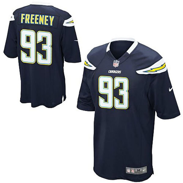 Mens San Diego Chargers #93 Dwight Freeney Nike Navy Blue Game Jersey