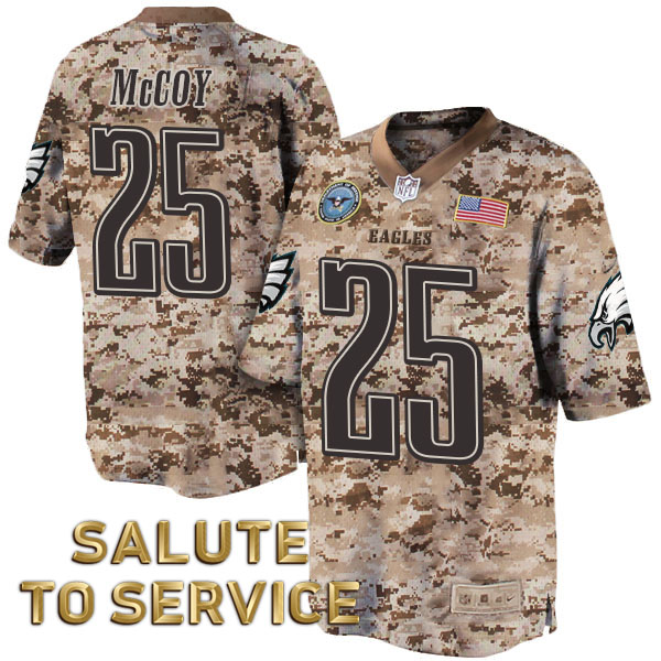 Philadelphia Eagles #25 LeSean McCoy Salute to Service Digital Camo Jersey