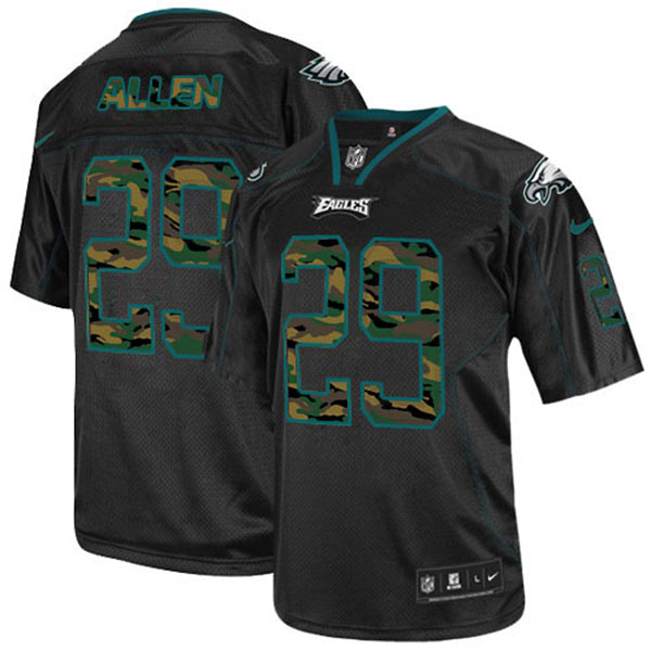 Kickoff Sale: Philadelphia Eagles #29 Nate Allen Camo Fashion Black Jersey