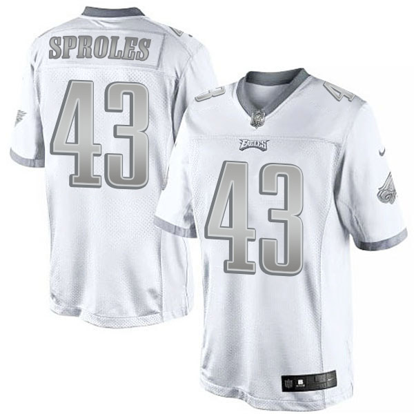 Men's Philadelphia Eagles #43 Darren Sproles White Platinum Limited Jersey