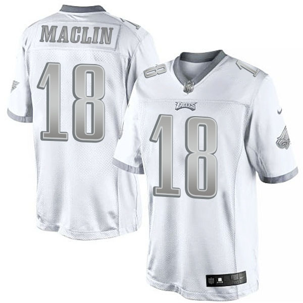 Men's Philadelphia Eagles #18 Jeremy Maclin White Platinum Limited Jersey