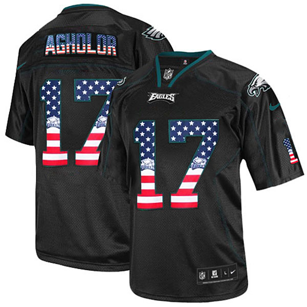 Philadelphia Eagles #17 Nelson Agholor Nike Black USA Flag Fashion Jersey