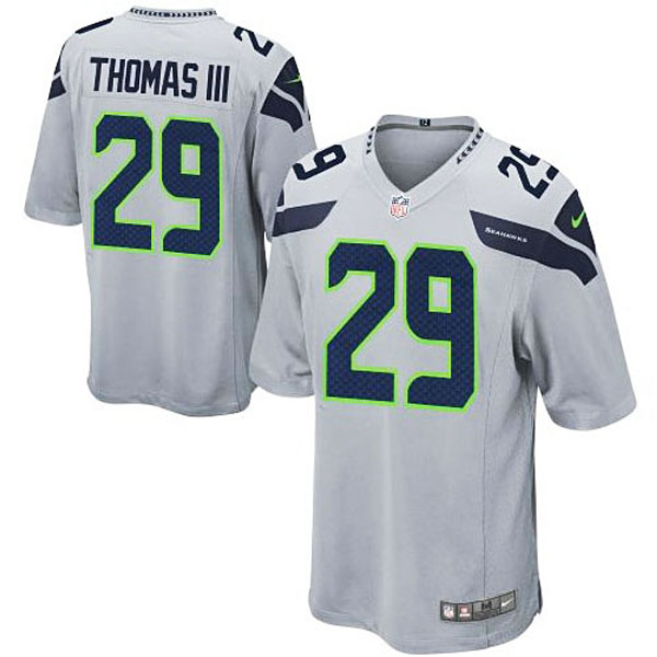 Mens Seattle Seahawks #29 Earl Thomas Nike Gray Alternate Game Jersey