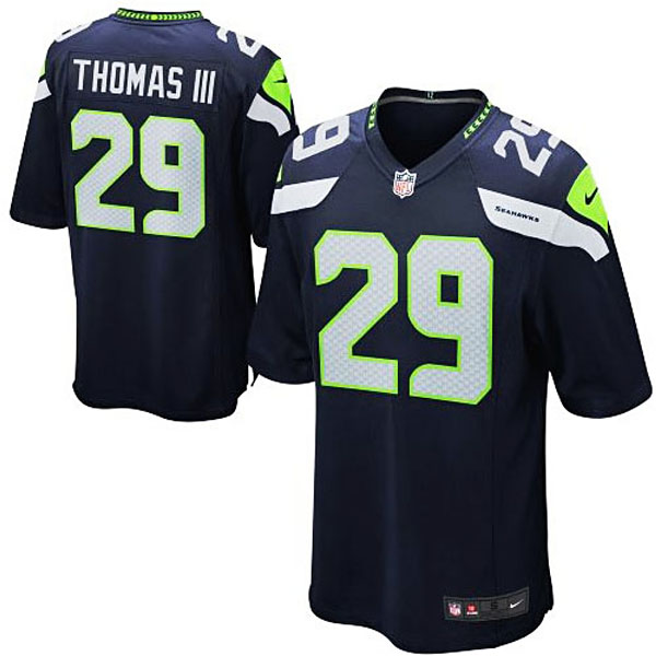 Mens Seattle Seahawks #29 Earl Thomas III Nike College Navy Game Jersey