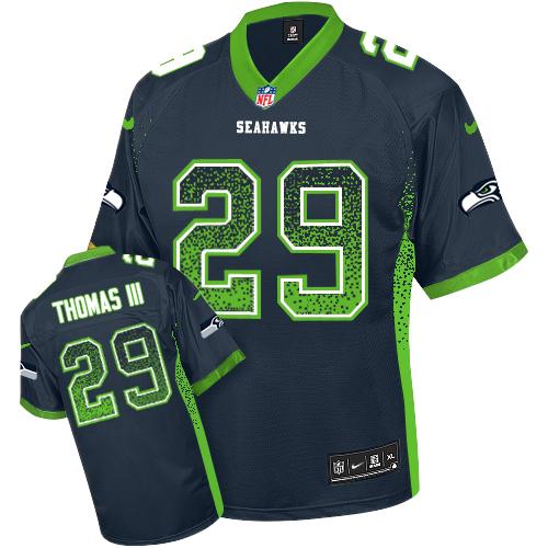 Men's Seattle Seahawks #29 Earl Thomas III Nike Navy Blue Drift Fashion Jersey