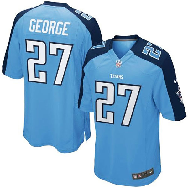 Mens Tennessee Titans #27 Eddie George Nike Light Blue Retired Player Game Jersey