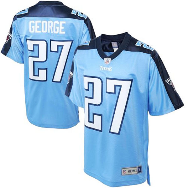 Mens Tennessee Titans #27 Eddie George Pro Line Blue Retired Player Jersey