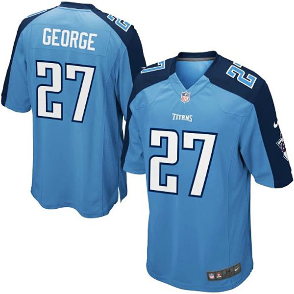 Nike Eddie George Tennessee Titans #27 Youth Retired Game Jersey-Light Blue