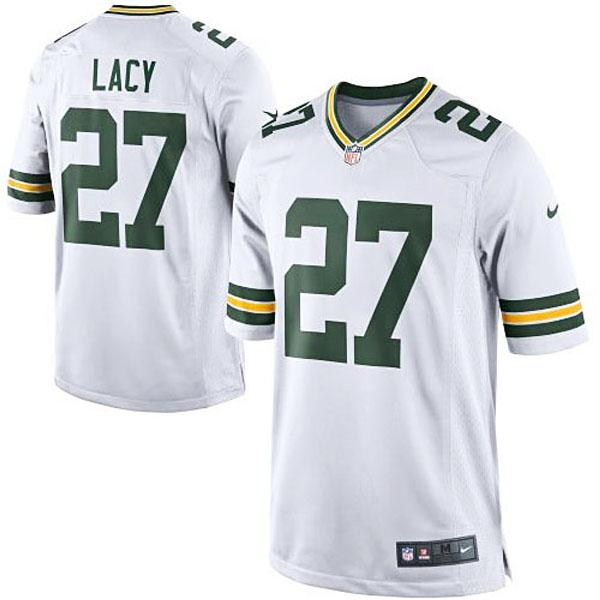 Mens Green Bay Packers #27 Eddie Lacy Nike White Game Jersey