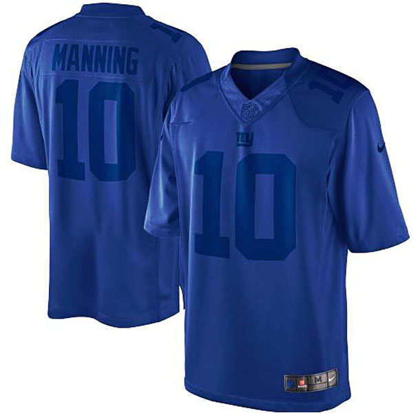 Mens New York Giants #10 Eli Manning Nike Royal Blue Drenched Limited Jersey