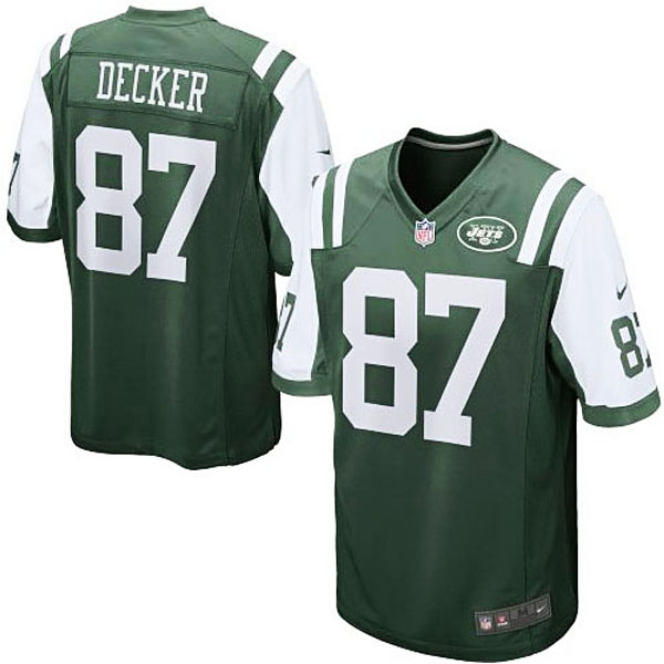 Mens New York Jets #87 Eric Decker Nike Green Game Jersey