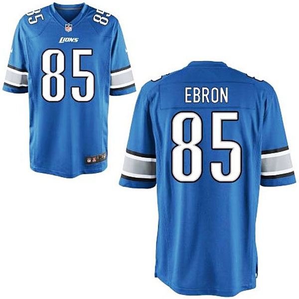 Mens Detroit Lions #85 Eric Ebron Nike Light Blue Game Jersey