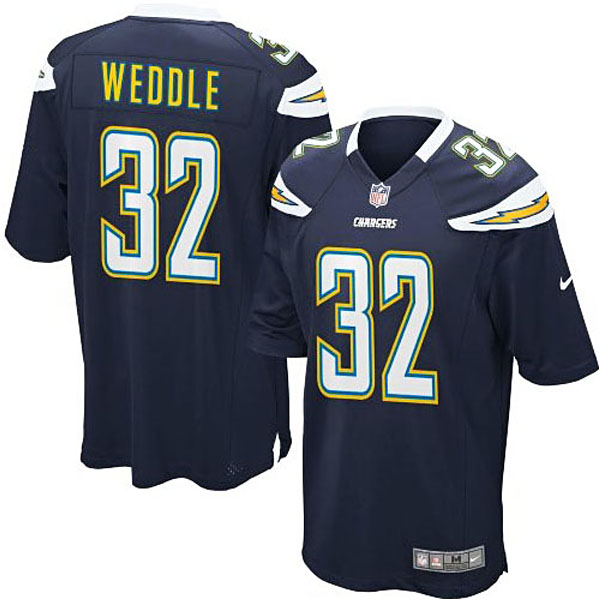 Men's San Diego Chargers #32 Eric Weddle Nike Navy Blue Team Color Game Jersey