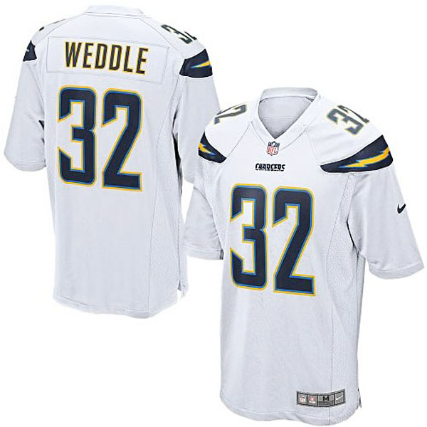 Mens San Diego Chargers #32 Eric Weddle Nike White Game Jersey