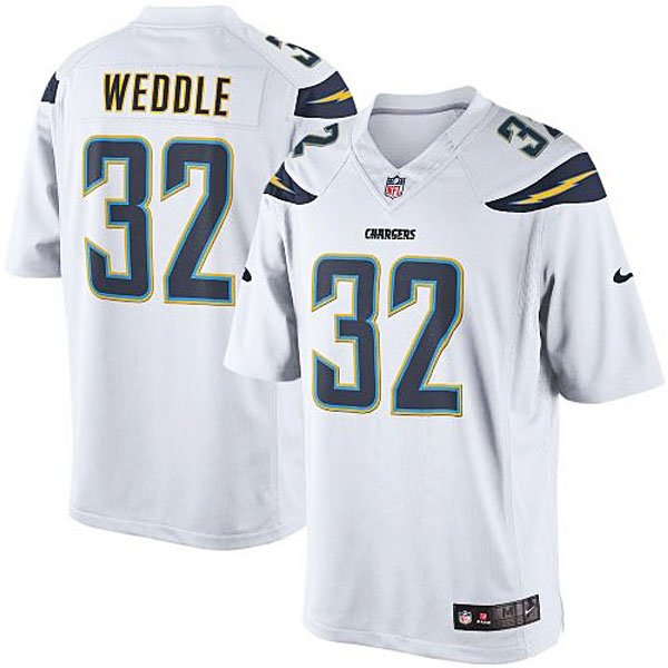 Mens San Diego Chargers #32 Eric Weddle Nike White Limited Jersey