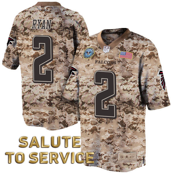 Atlanta Falcons #2 Matt Ryan Salute to Service Digital Camo Jersey