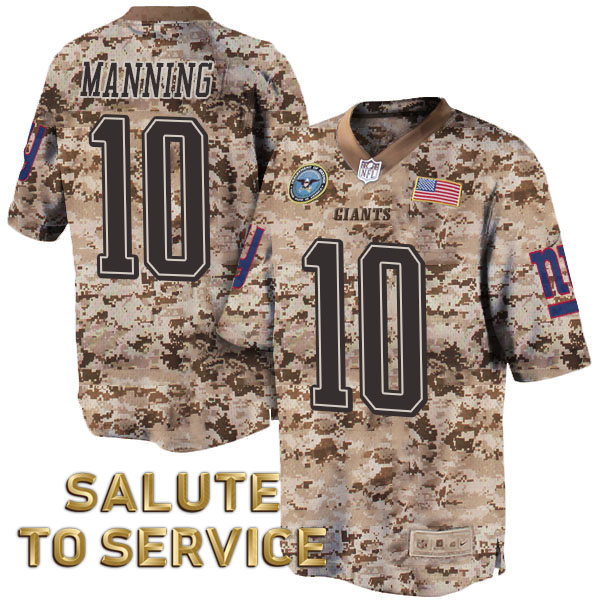 New York Giants #10 Eli Manning Salute to Service Digital Camo Jersey