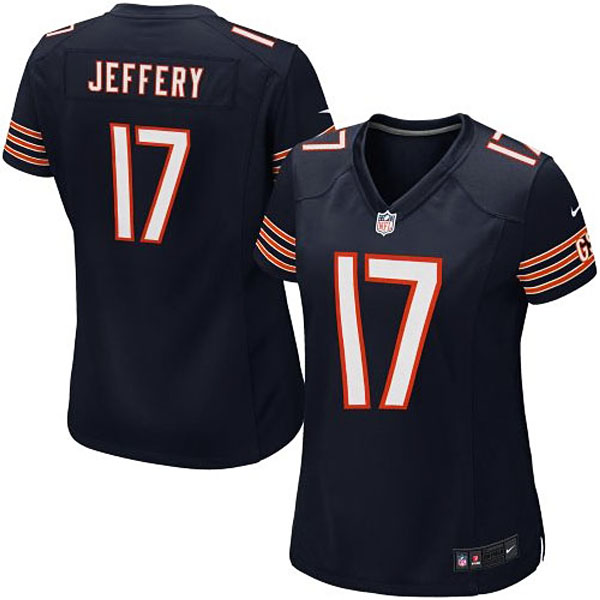 Girls Youth Chicago Bears #17 Alshon Jeffery Nike Navy Blue Replica Game Jersey