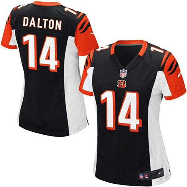 Girls Youth Cincinnati Bengals #14 Andy Dalton Nike Black Replica Game Jersey