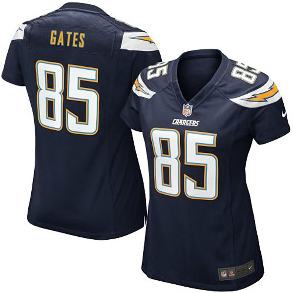 Girls Youth San Diego Chargers #85 Antonio Gates Nike Navy Blue Replica Game Jersey